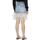Unravel Blue Denim Tulle Distressed Miniskirt