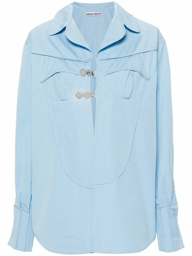 Photo: Sinead O'Dwyer Blue Pyjama Logo-Buckle Shirt