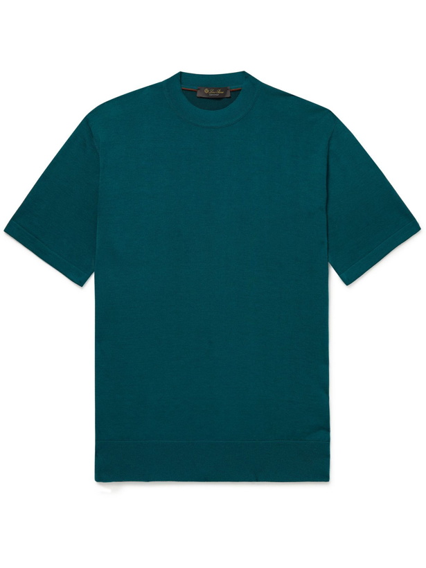 Photo: LORO PIANA - Cashmere and Silk-Blend T-Shirt - Blue