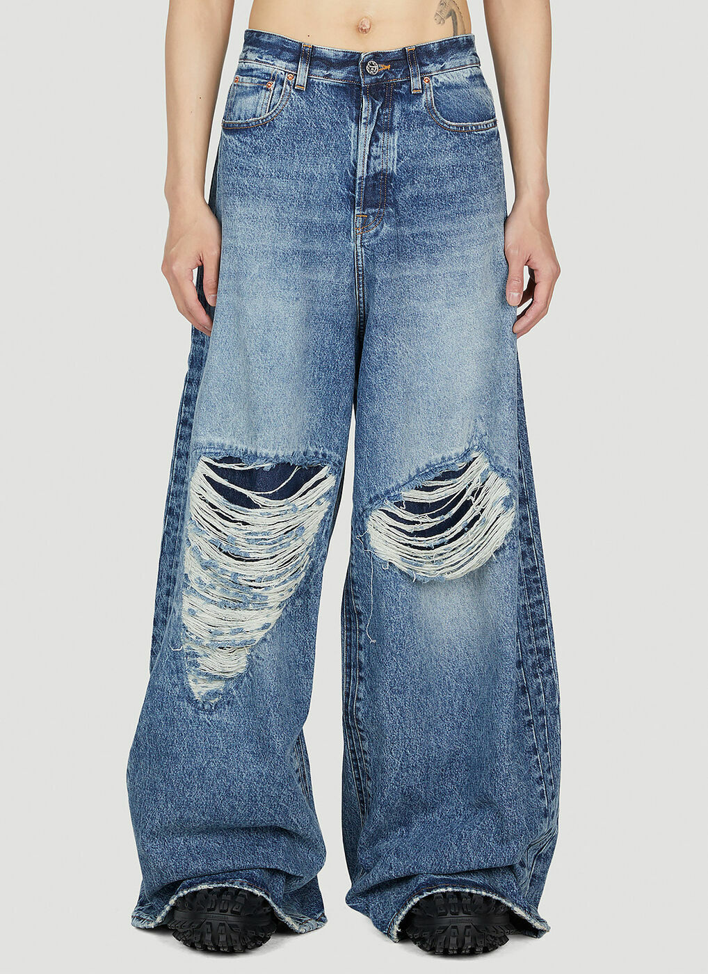 VETEMENTS Distressed Baggy Jeans male Blue Vetements