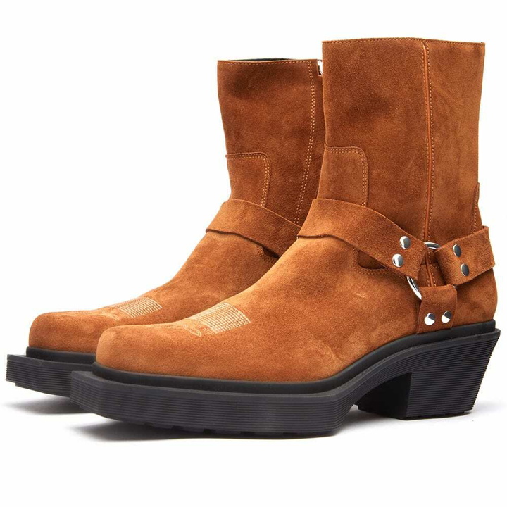 Photo: VTMNTS Men's Harness Ankle Boot in Suede Brown