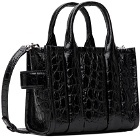Marc Jacobs Black 'The Croc-Embossed' Micro Tote