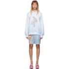 Im Sorry by Petra Collins SSENSE Exclusive Blue and White Graphic Pullover Hoodie