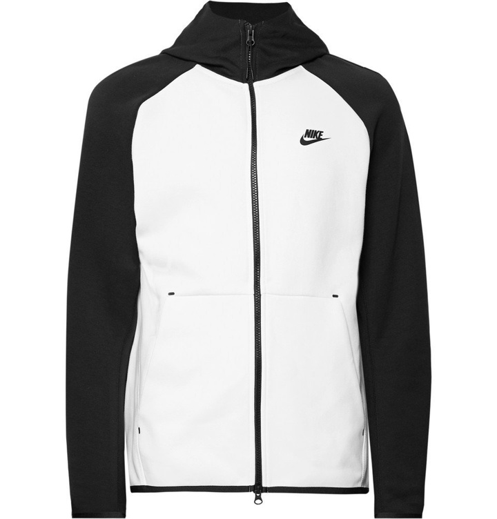 Photo: Nike - Sportswear Colour-Block Cotton-Blend Tech Fleece Zip-Up Hoodie - White