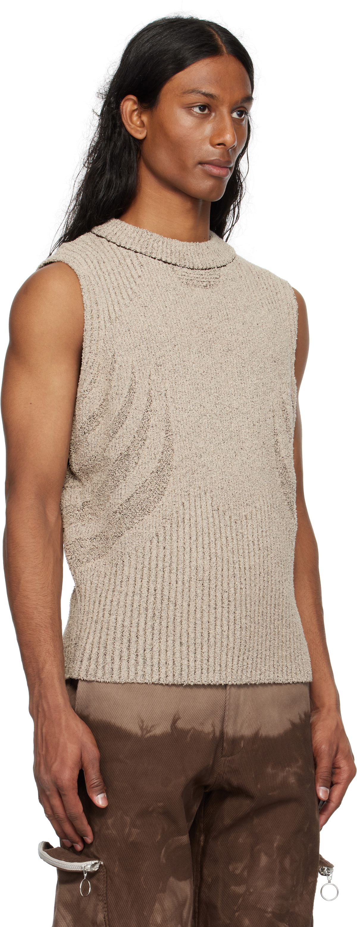 Charlie Constantinou Beige & Brown Knit Vest