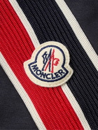 Moncler - Logo-Appliquéd Striped Cotton-Blend Jersey Zip-Up Sweatshirt - Blue