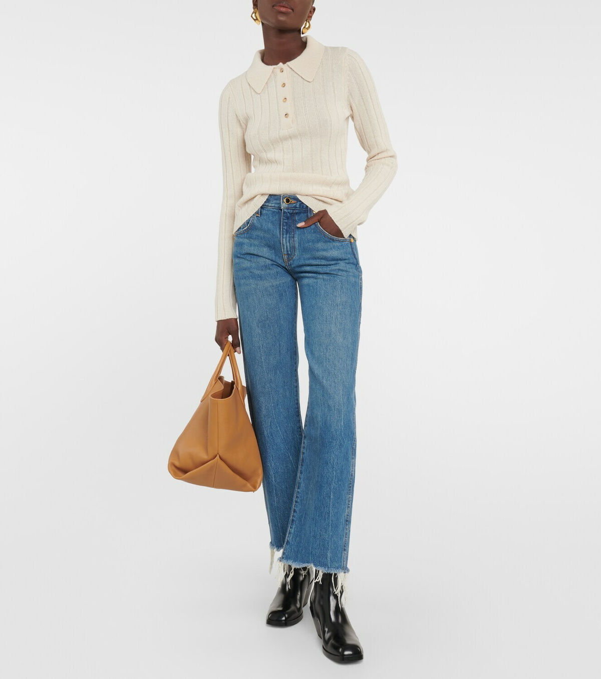 Khaite Hans ribbed-knit cashmere sweater