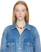 Balenciaga Silver Thin B Chain Necklace