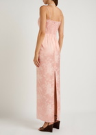 Reformation Frankie Floral-jacquard Satin Maxi Dress Light Pink