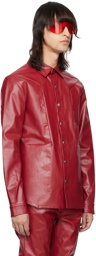 Rick Owens Red Fogpocket Denim Shirt