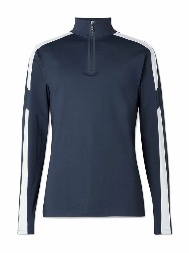 Photo: BOGNER - Jannik Quarter-Zip Stretch-Jersey Baselayer - Blue