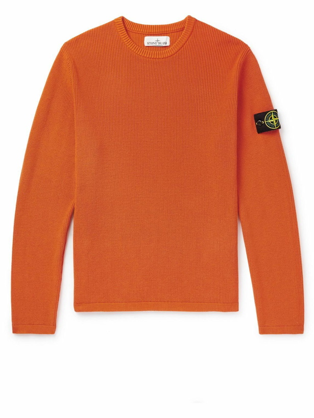 Photo: Stone Island - Logo-Appliquéd Cotton Sweater - Orange