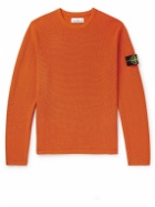 Stone Island - Logo-Appliquéd Cotton Sweater - Orange