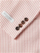 Richard James - Spirit Slim-Fit Unstructured Striped Stretch-Wool and Cotton-Blend Seersucker Suit Jacket - Pink