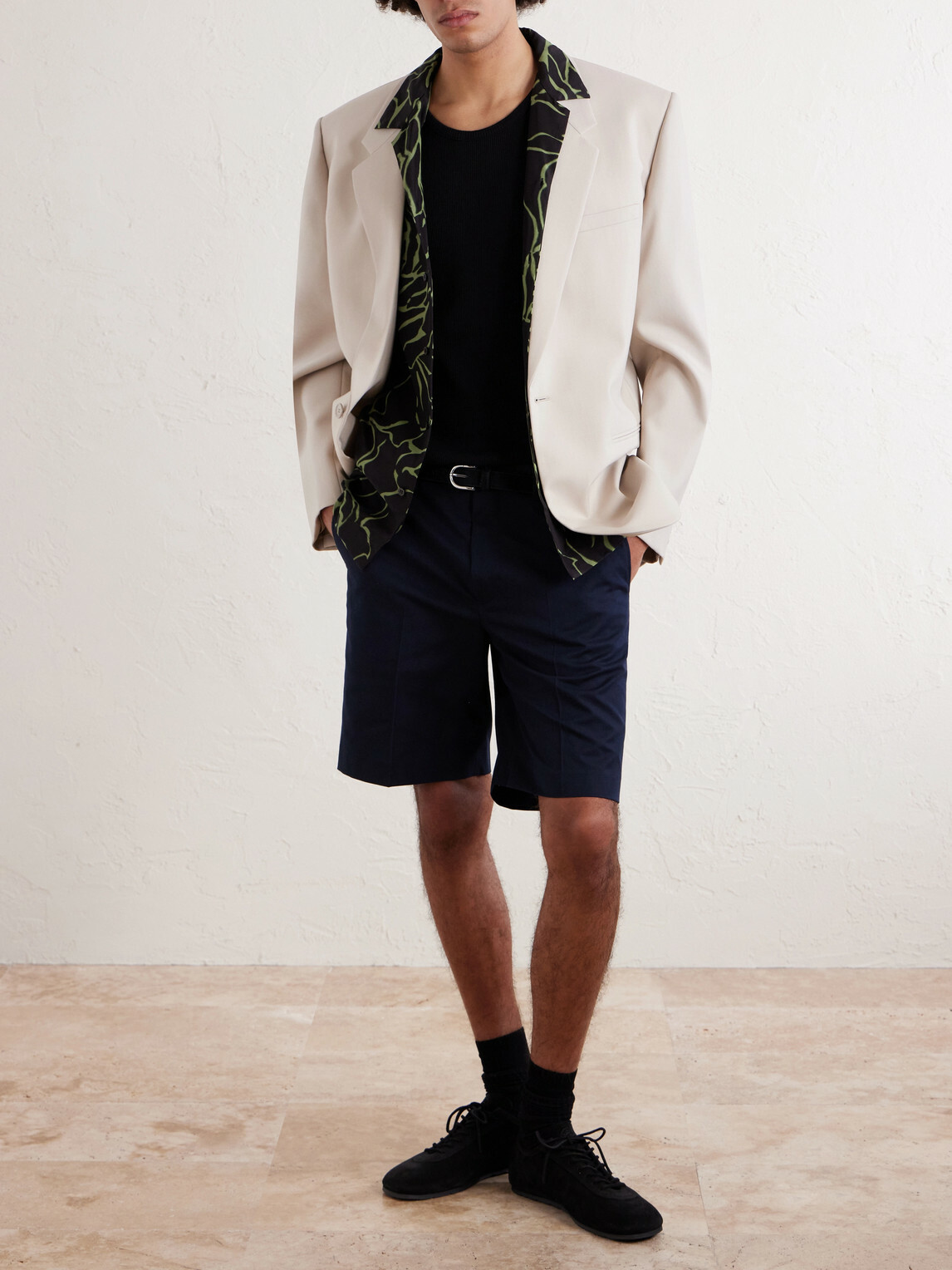 Dries Van Noten - Straight-Leg Cotton and Wool-Blend Shorts - Blue