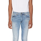 Amiri Blue and White Stack Track Jeans