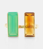 Aliita Bi Maxi 9kt gold ring with chrysoprase and citrine