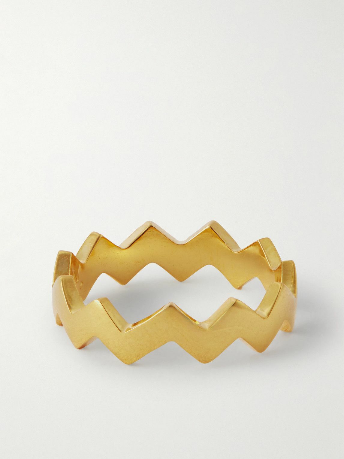 Mikia - Snake Gold-Plated Diamond Ring - Gold