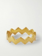 Mikia - Snake Gold-Plated Diamond Ring - Gold
