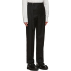 Valentino Black and Grey Wool Pinstripe Trousers