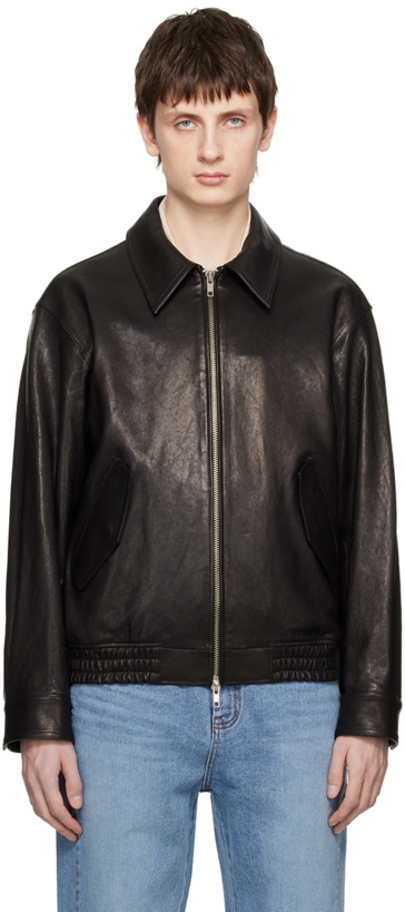 Photo: Dunst Black Two-Way Zip Leather Jacket