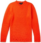 Stella McCartney - Distressed Alpaca-Blend Sweater - Orange