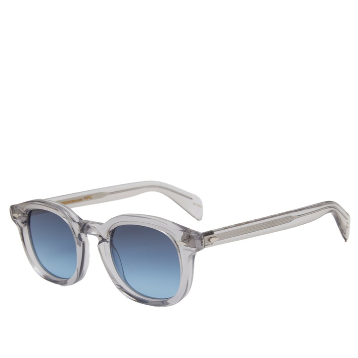 Photo: Moscot Mekler Sunglasses in Light Grey/Denim Blue