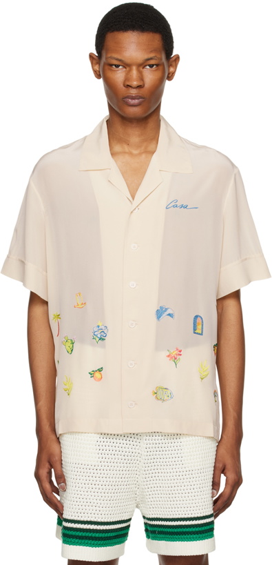 Photo: Casablanca Off-White Embroidered Shirt