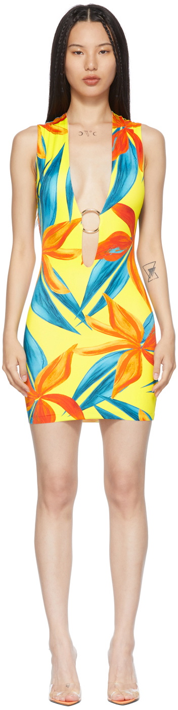 Louisa Ballou SSENSE Exclusive Yellow & Orange Sleeveless Ring Dress