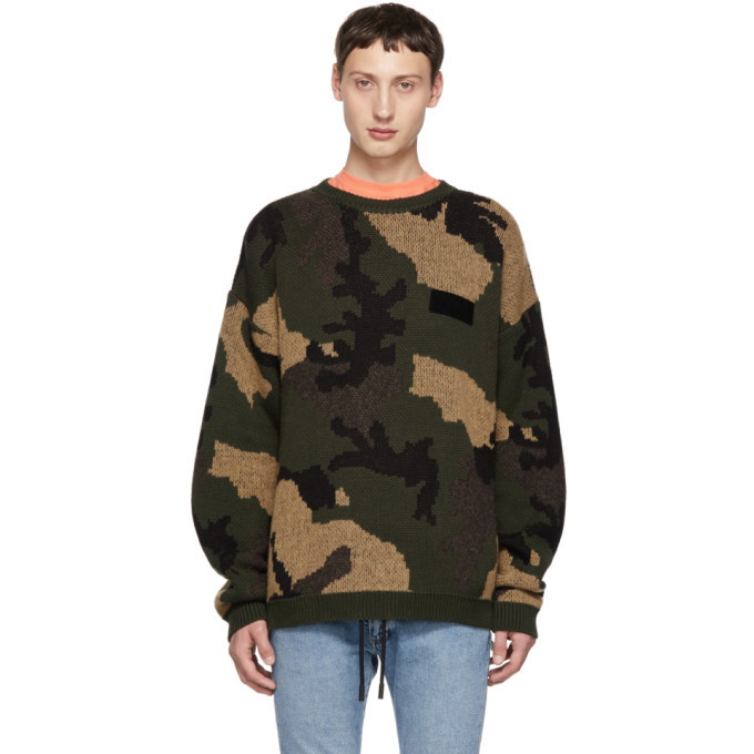 Photo: Off-White Green Camouflage Sweater