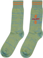 Marni Green & Blue Marled Socks