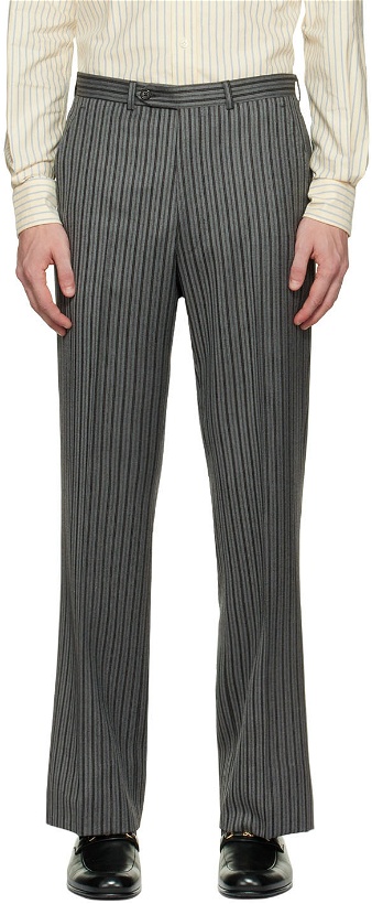 Photo: Husbands SSENSE Exclusive Gray Wool Trousers