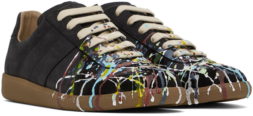 【無料郵送/関税込/正規品】 Maison Margiela Replica Painted S Maison Margiela Replica Paint Splatter Leather & Suede Low