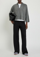 Eileen Fisher Melange Cashmere Polo top Grey
