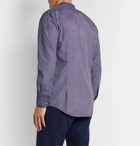 Massimo Alba - Grandad-Collar Striped Cotton Shirt - Blue