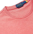 POLO RALPH LAUREN - Logo-Embroidered Mélange Interlock Cotton T-Shirt - Pink