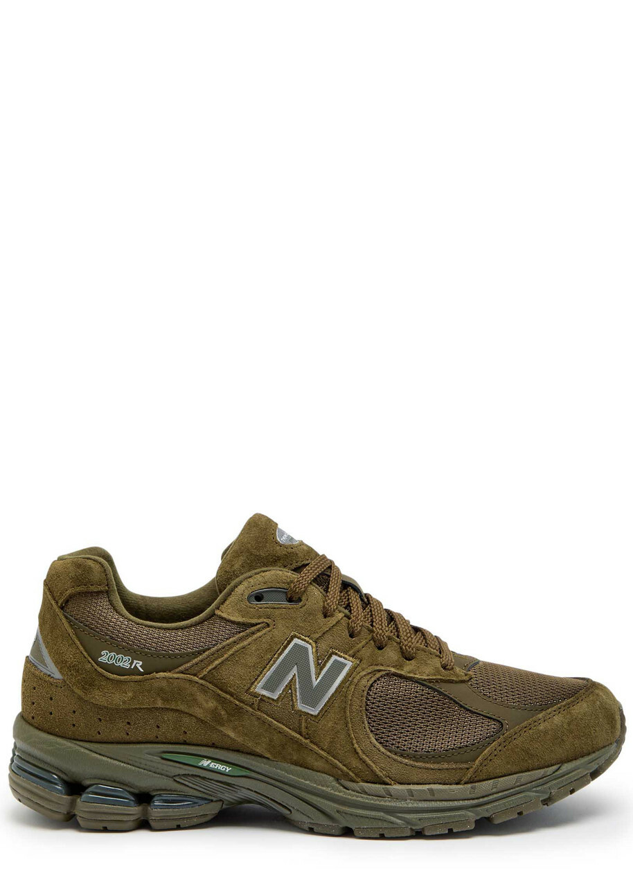 New Balance 2002R Panelled Suede and Mesh-knit Sneakers Dark Green
