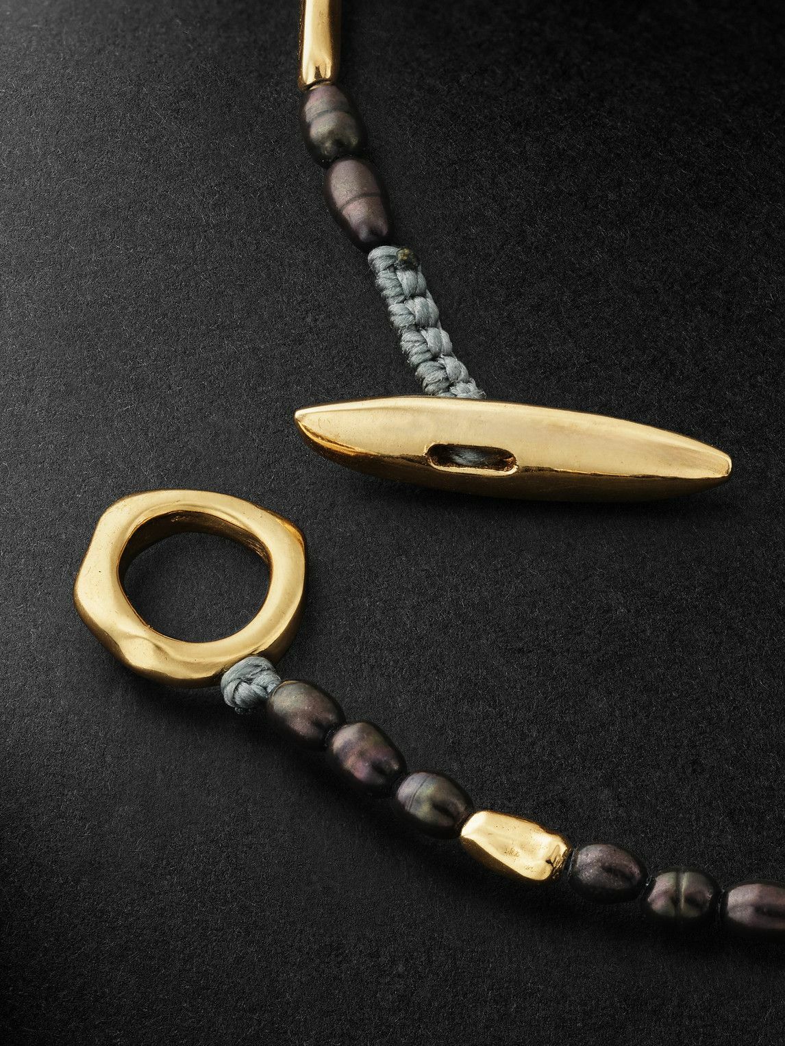 MAOR - Hokkaido 18-Karat Gold and Black Pearl Bracelet - Black