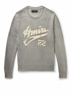 AMIRI - Distressed Appliquéd Cashmere Sweater - Gray