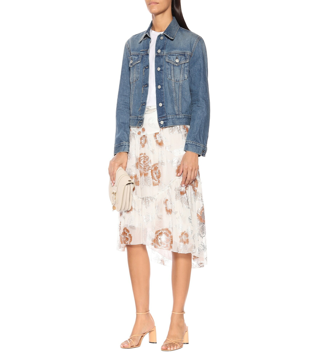 See By Chloe - Floral silk and cotton midi skirt