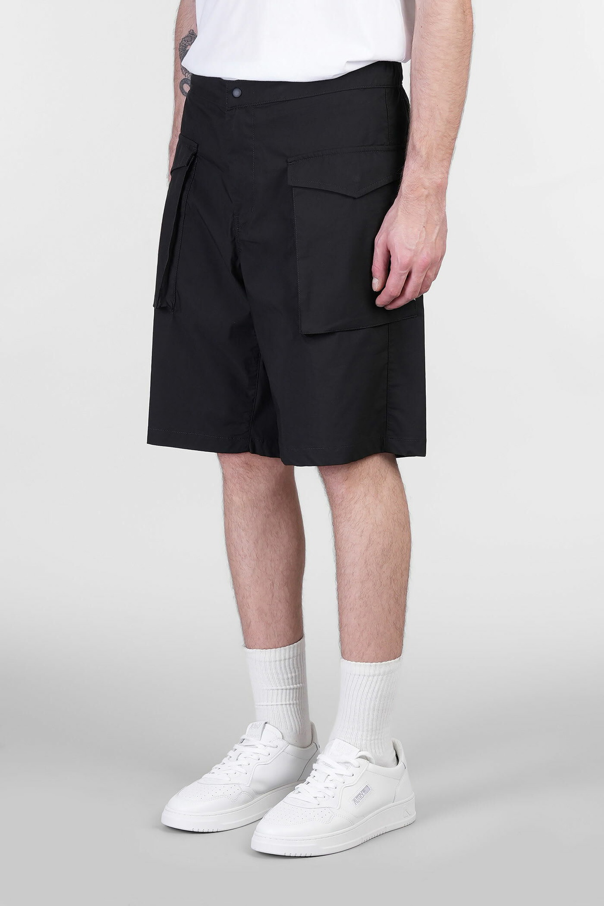 Aspesi Lou Bis Shorts In Black Cotton