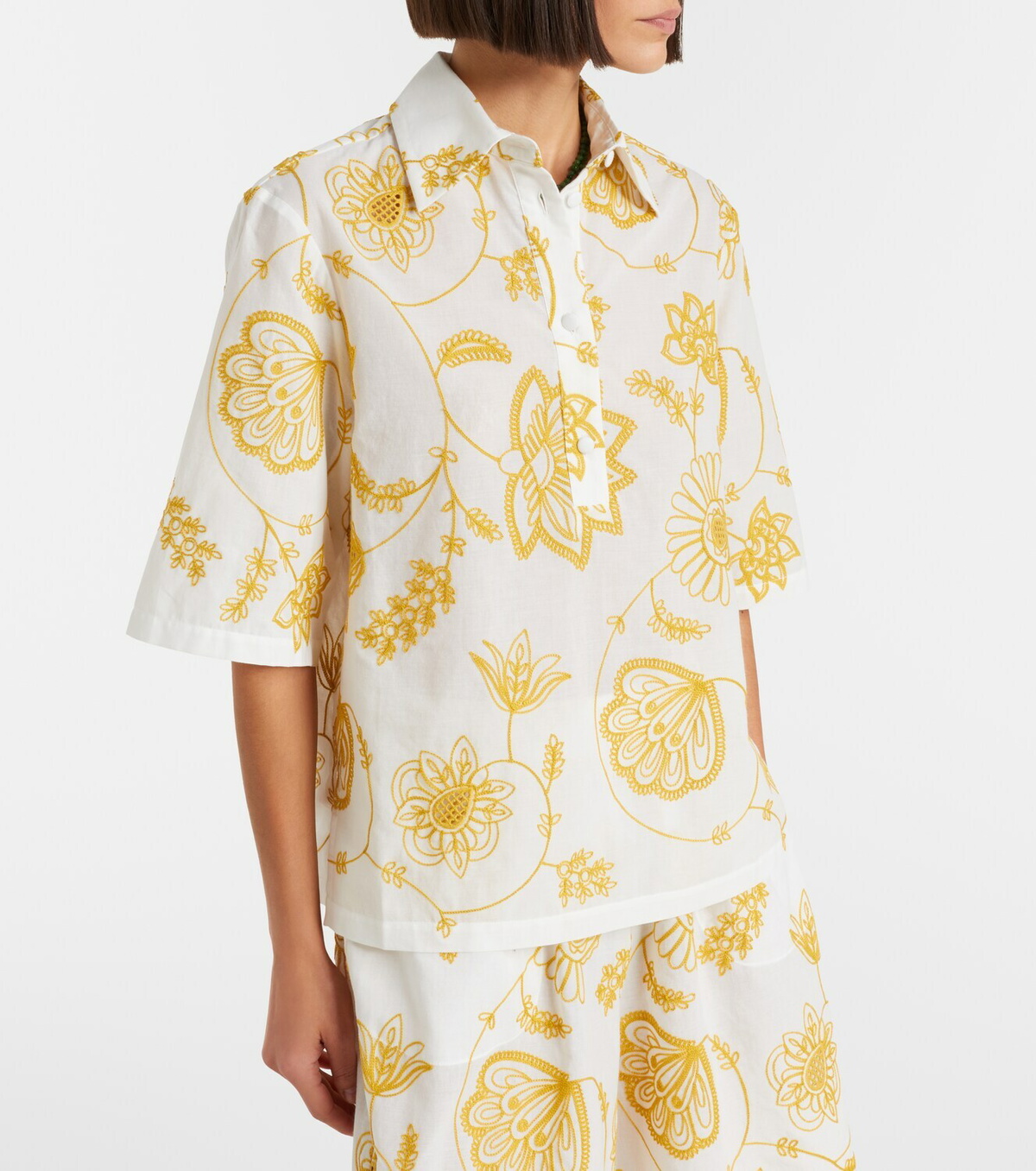 Eres Izana embroidered cotton-blend shirt