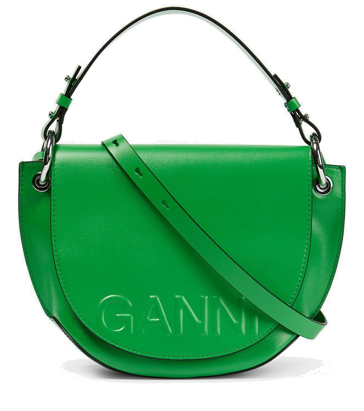 [Ganni]★Banner Saddle Cross ショルダーバッグ★現地セール Ganni - Banner Saddle leather crossbody bag GANNI