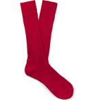 Charvet - Ribbed Cotton Socks - Red