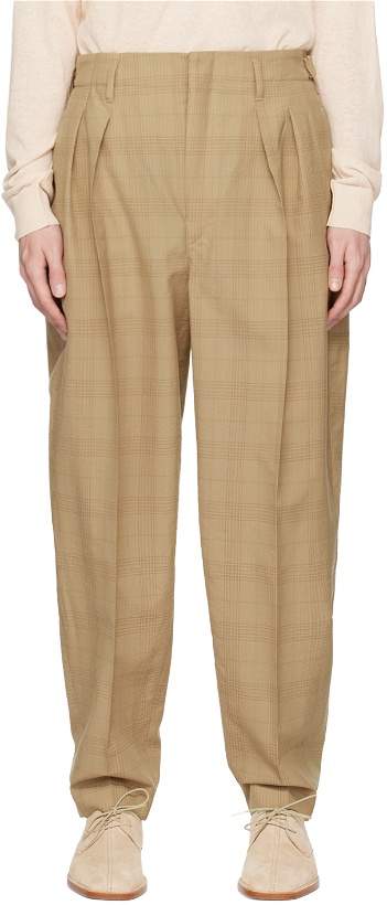 Photo: LEMAIRE Brown Pleated Trousers