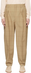 LEMAIRE Brown Pleated Trousers