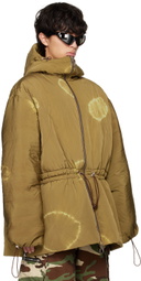 Charlie Constantinou Khaki Tie-Dye Down Jacket