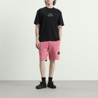 Stone Island Men's Organic Cotton Fleece Shorts in Geranium