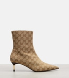 Gucci Bombshell 55 GG Canvas ankle boots