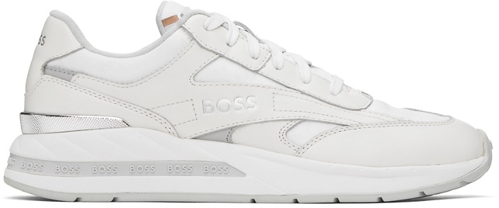 Photo: BOSS White Monogram Sneakers